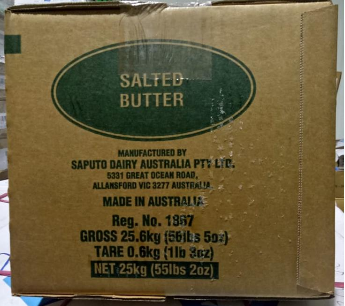 MG Brand Salted Butter (1x25kg) – MC Maju Cold Storage Sdn Bhd